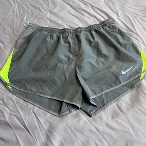 Nike Women's Athletic Shorts in Gray and Neon Yellow